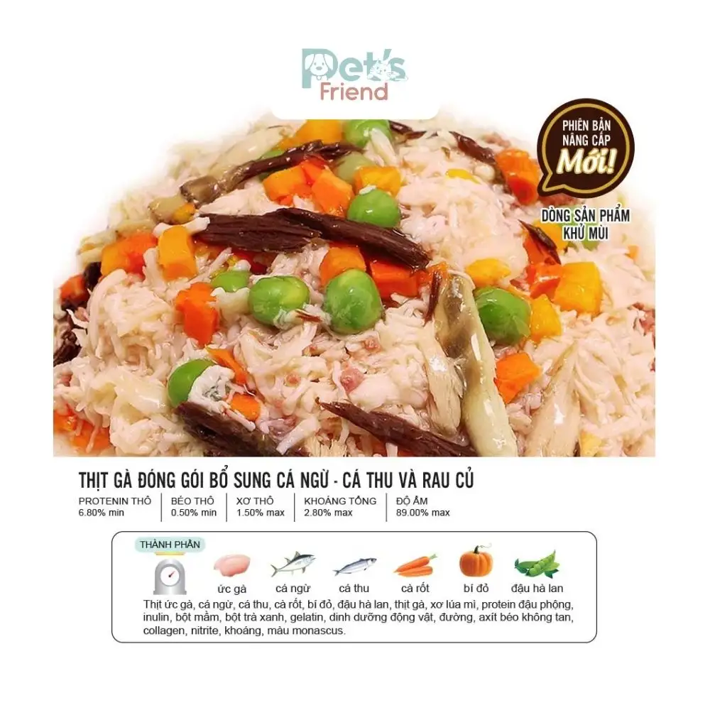 Pate Cho Chó DoggyMan Thịt Gà & Rau Củ Tươi 70g | Pet’s Friend